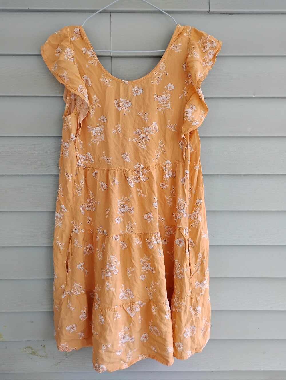 Promesa Peach Floral Ruffle Dress for Girls
